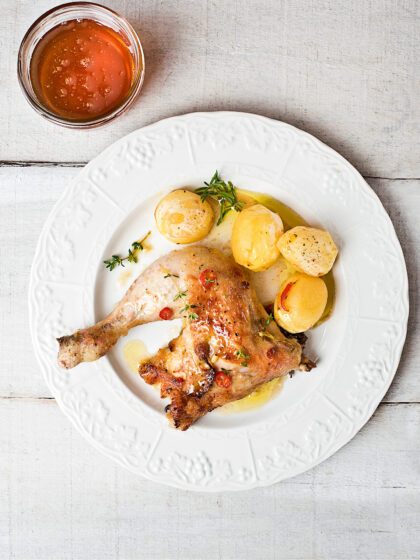 Κοτόπουλο στον φούρνο με μέλι και εσπεριδοειδή