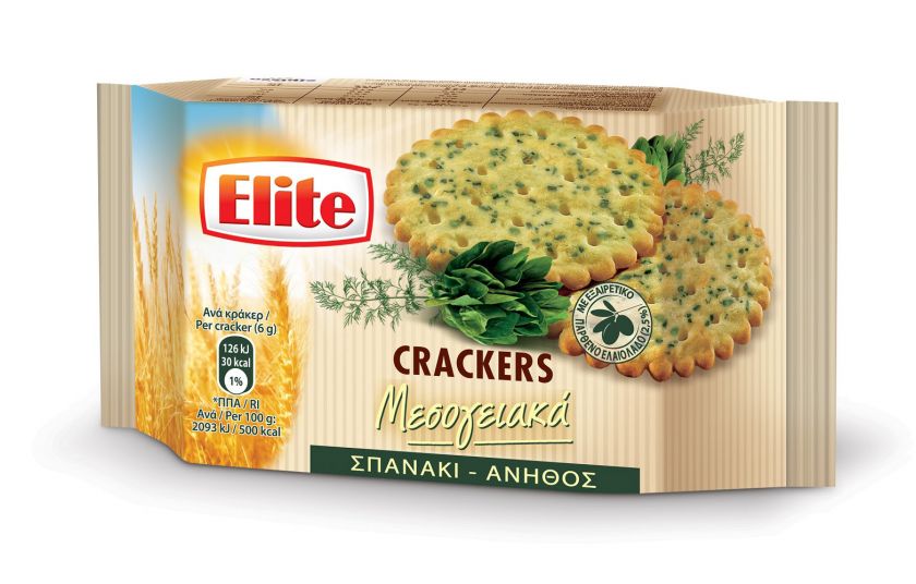 Νέα Elite Crackers Μεσογειακά με Σπανάκι και Άνηθο
