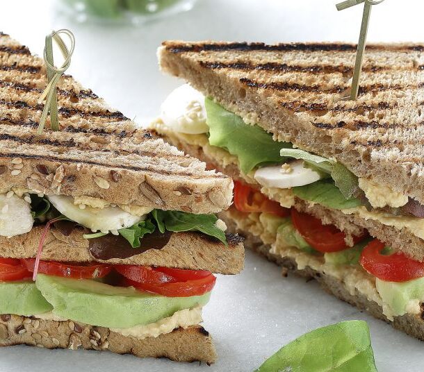 Vegetarian club sandwich
