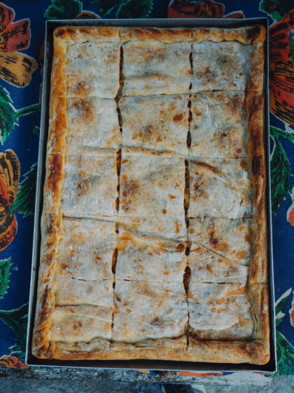Μπακαλεόπιτα (πίτα με παστό μπακαλιάρο) από την Κεφαλονιά