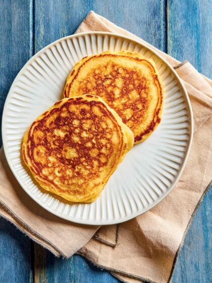 Pancakes με λεμόνι και ρικότα (ή ανθότυρο) στη ζύμη